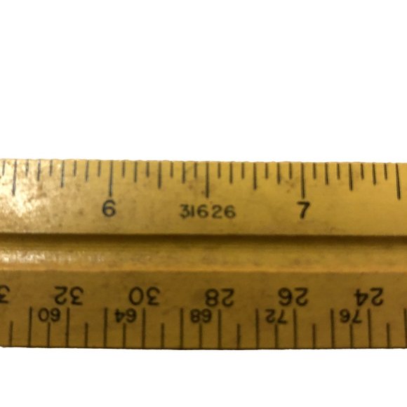 Vintage Dietzgen 3-Sided Engineer Wooden Ruler Used 31626 Architect Drafting - Picture 10 of 16